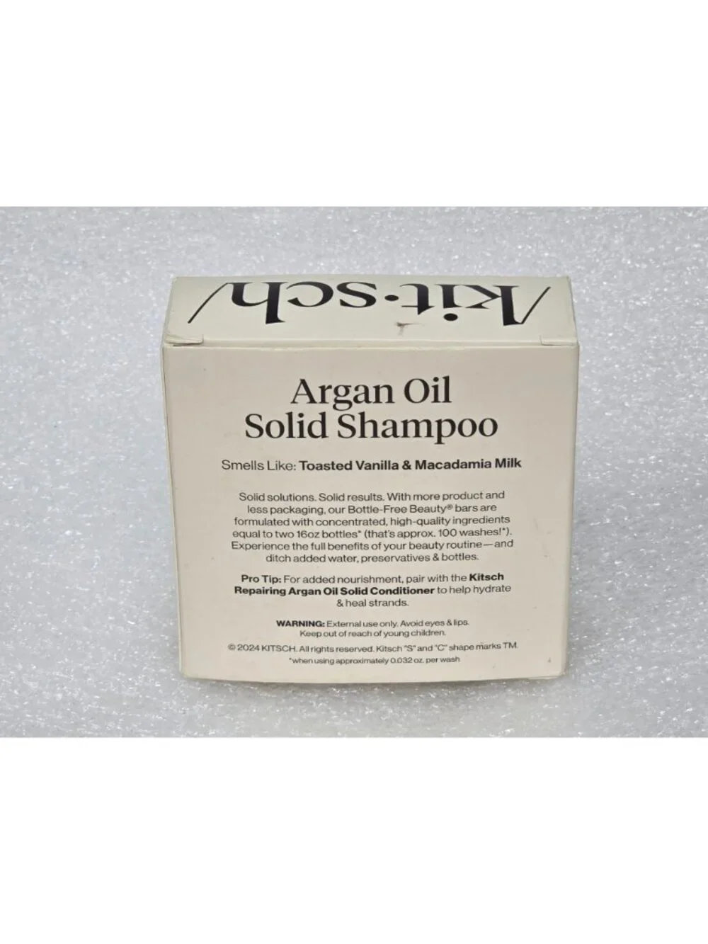 Kitsch Argan Oil Solid Shampoo Bar Repairing For Damaged Hair 100 Washes 3.2 oz